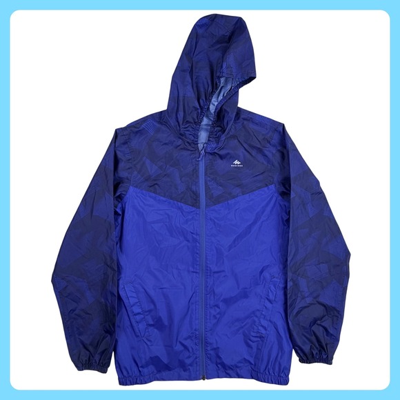 Quechua Other - Decathlon Quechua Windbreaker Jacket Men XS Blue Geometric Full Zip Lightweight
